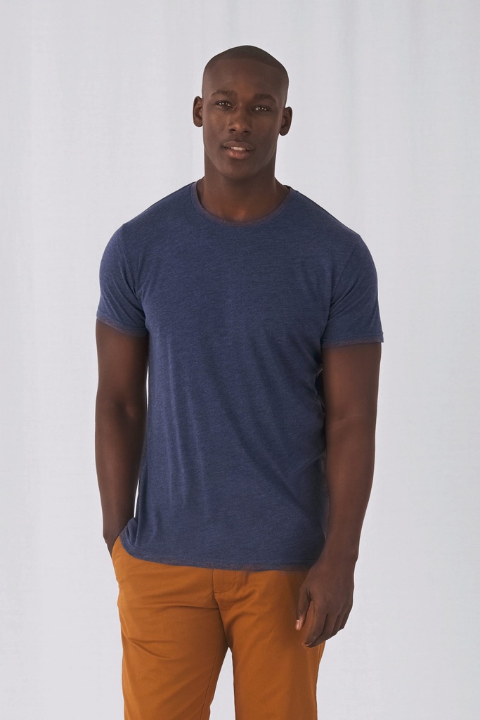 [CGTM055-HeatherNavy-S] CGTM055 - T-shirt Triblend col rond Homme - HeatherNavy (S)