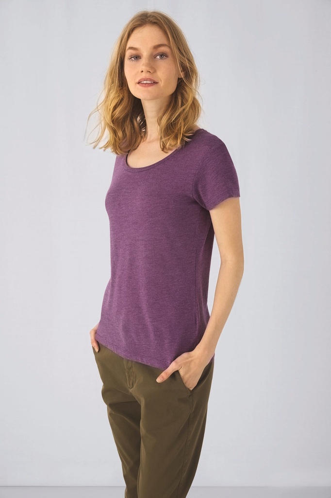[CGTW056-HeatherPurple-XS] CGTW056 - T-shirt Triblend col rond Femme - HeatherPurple (XS)