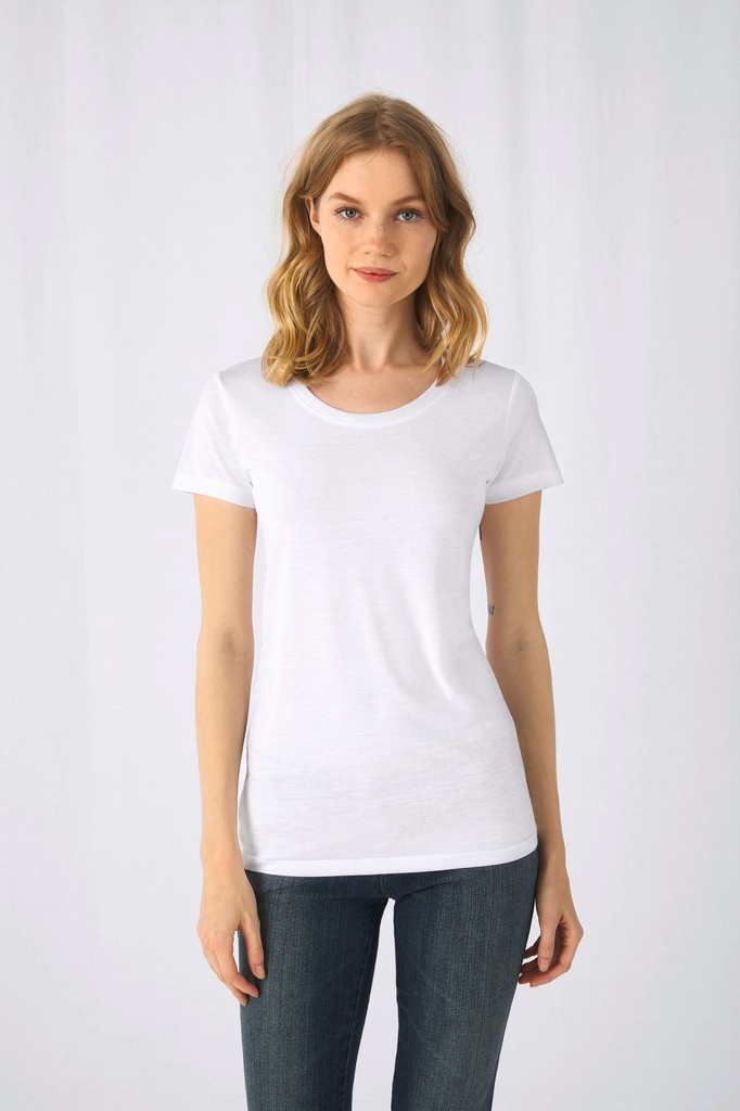 [CGTW063-White-XS] CGTW063 - T-shirt Sublimation Femme - White (XS)
