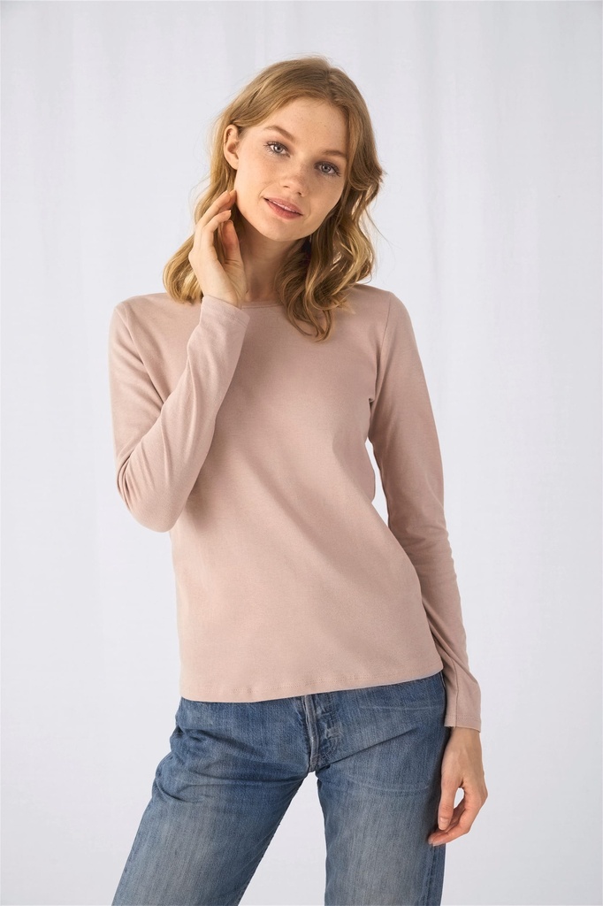[CGTW06T-MillennialPink-XS] CGTW06T - T-shirt manches longues femme #E150 - MillennialPink (XS)