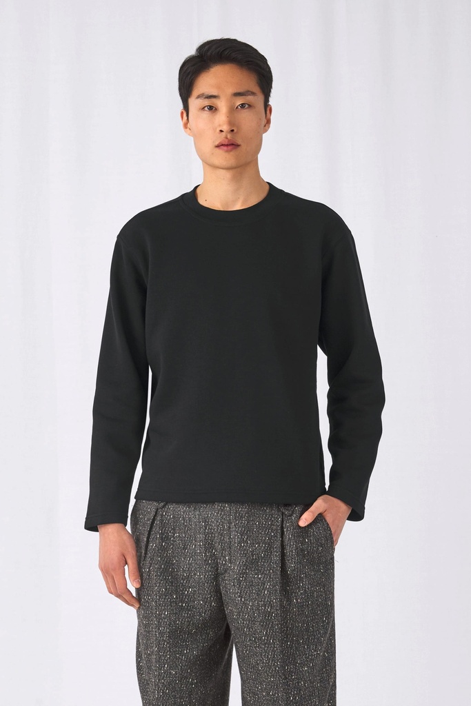 [CGWU610-Black-S] CGWU610 - Sweat-shirt coupe droite - Black (S)