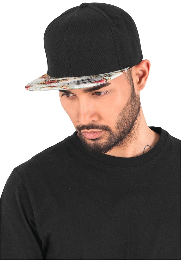 [FL6089F-RED-OneSize] FL6089F - Casquette floral snapback - RED
