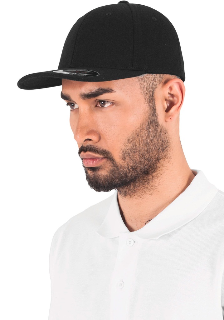 [FL6778-BLACK-S/M] FL6778 - Casquette 6 panneaux en Jersey - BLACK (S/M)