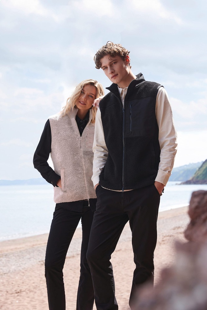 [FR855-DarkOlive-S] FR855 - Gilet sherpa recyclé - DarkOlive (S)