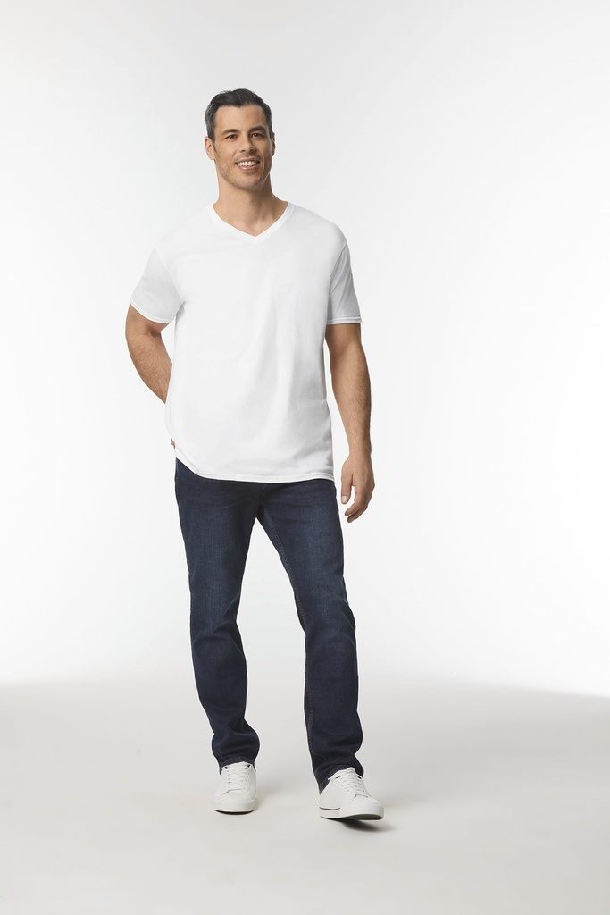 [GI64V00-RSSportGrey-S] GI64V00 - T-shirt homme col v Softstyle - RSSportGrey (S)