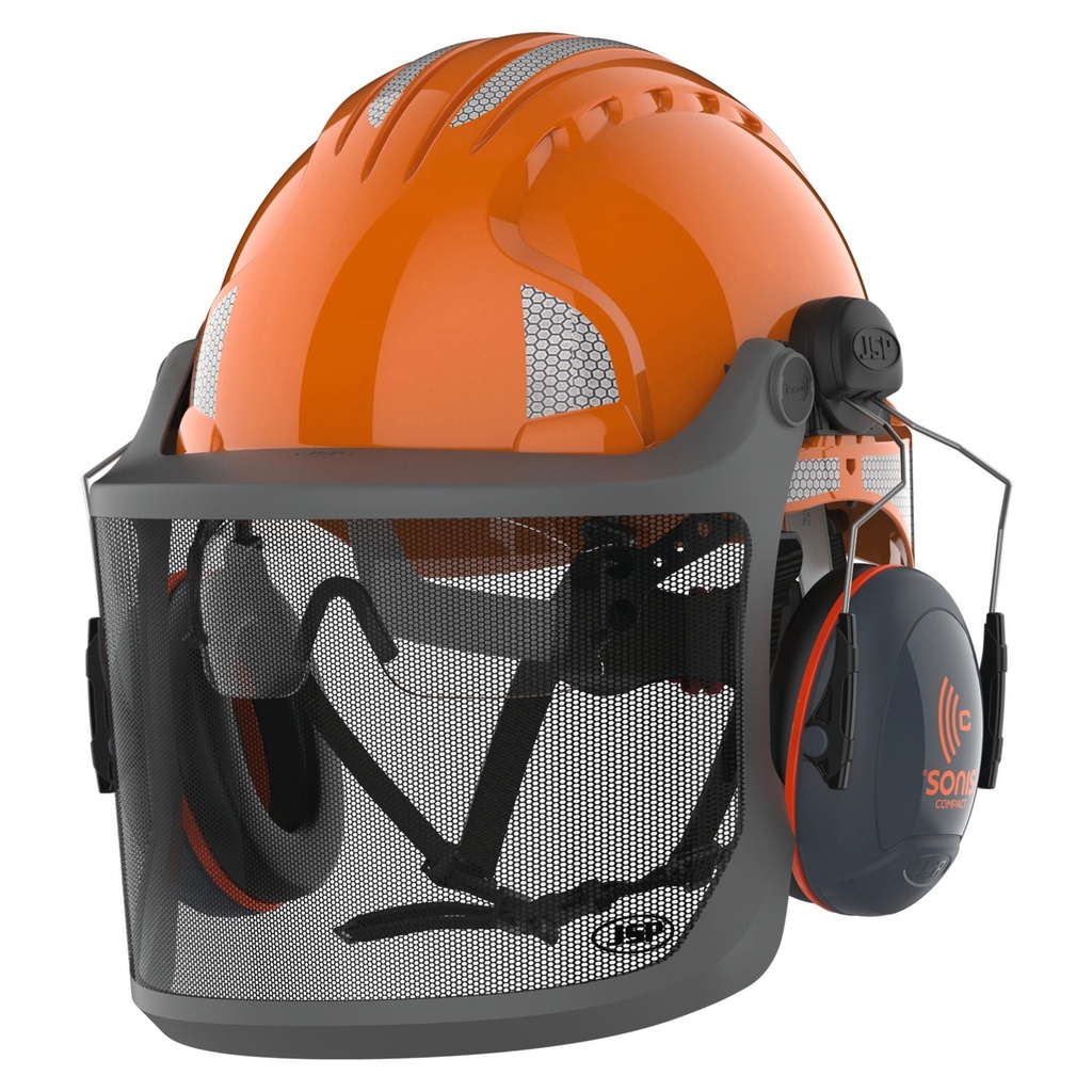 [JSAKE24A-Orange-OneSize] JSAKE24A - Casque forestier EVOGuard M3 avec coquilles Sonis Compact - Orange