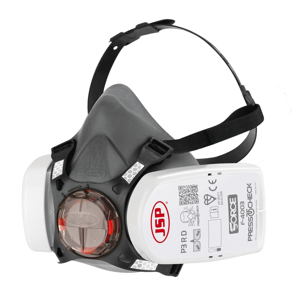 [JSBHTA3-Grey-OneSize] JSBHTA3 - Masque Force8 avec cartouches Press To Check P3 - Grey