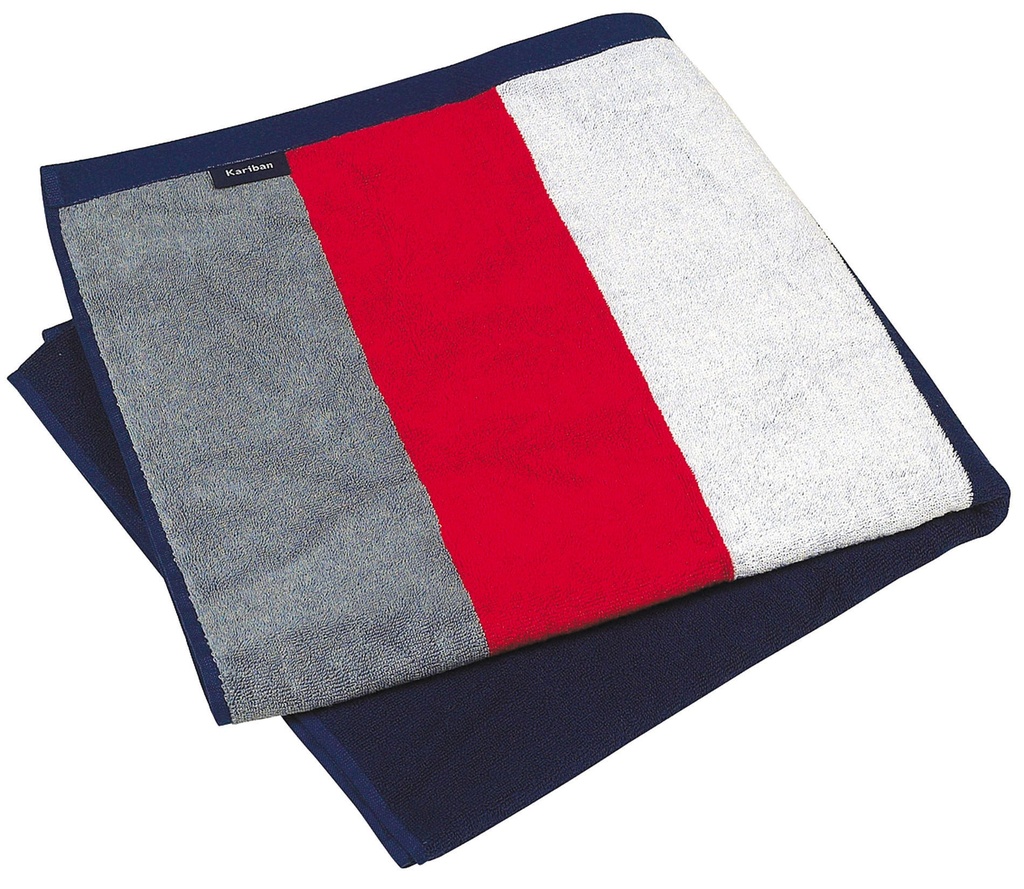 K121 - Drap de plage rayé - Black/Orange/White/Chocolate