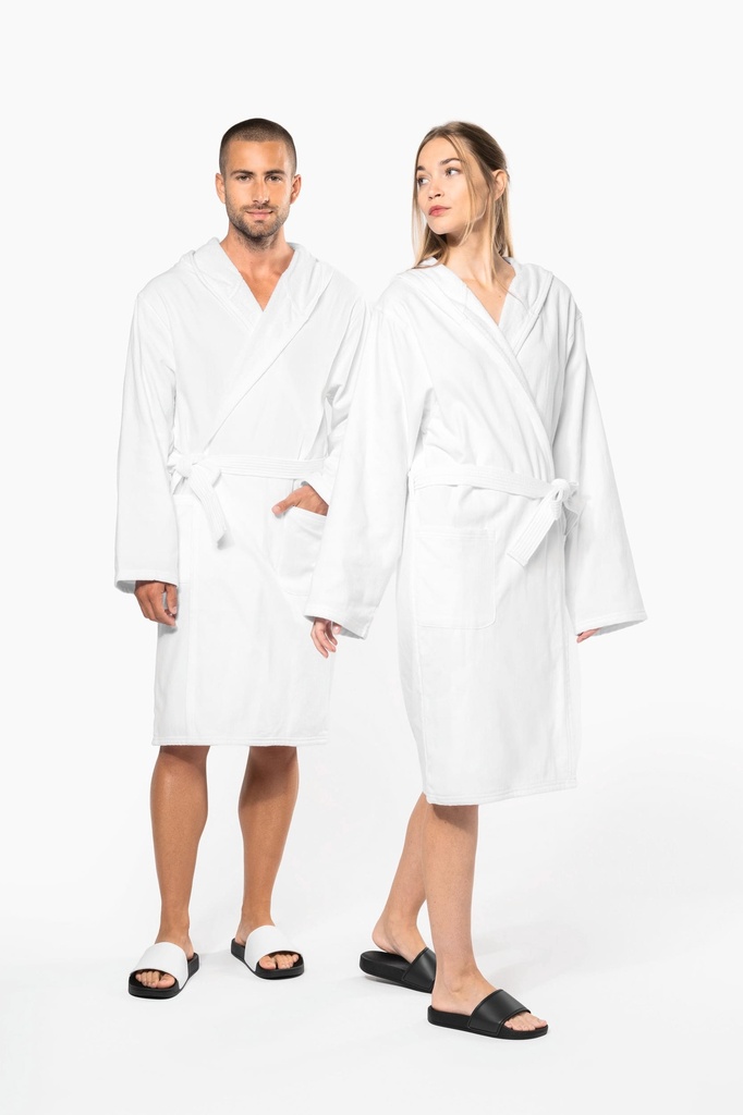 K140 - Peignoir de bain à capuche Bio - Black