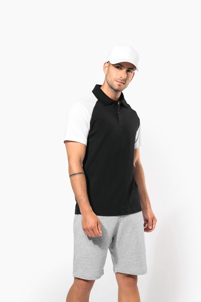 K226 - Polo baseball manches courtes - RoyalBlue_Yellow