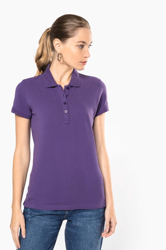 [K255-Chocolate-XS] K255 - Polo piqué manches courtes femme - Chocolate (XS)