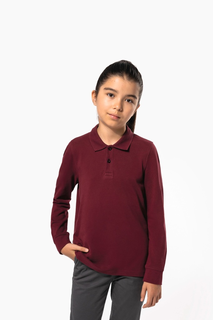 [K269-LightRoyalBlue-12/14ans] K269 - Polo manches longues enfant - LightRoyalBlue (12/14 ANS)