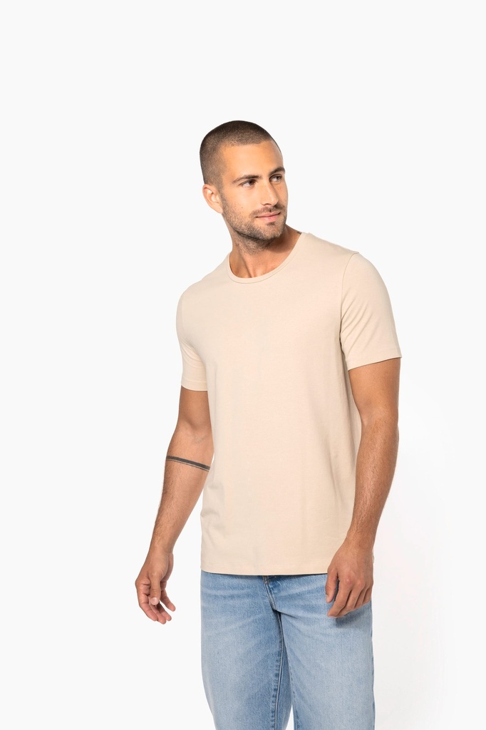 [K3012-DarkKhaki-S] K3012 - T-shirt col rond manches courtes homme - DarkKhaki (S)