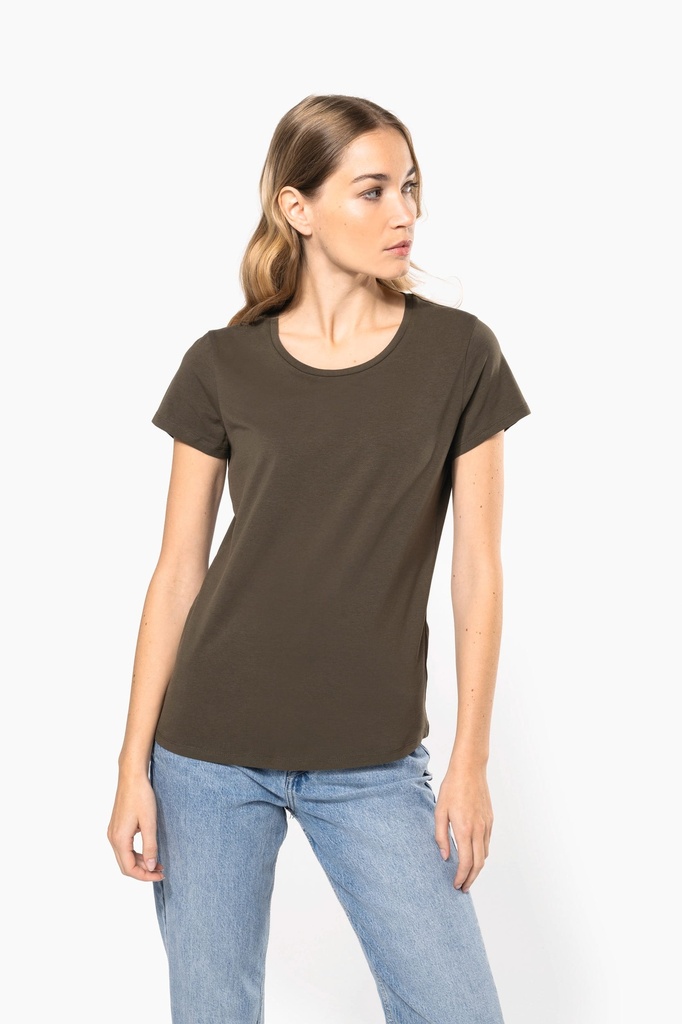 [K3013-LightSand-S] K3013 - T-shirt col rond manches courtes femme - LightSand (S)