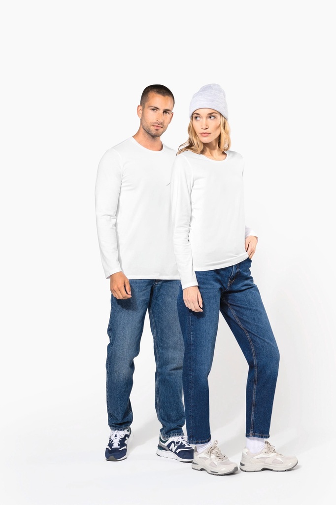 [K3017-Lightgreyheather-S] K3017 - T-shirt col rond manches longues femme - Lightgreyheather (S)