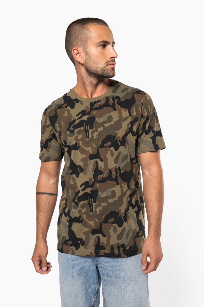 [K3030-GreyCamouflage-S] K3030 - T-shirt camo manches courtes homme - GreyCamouflage (S)