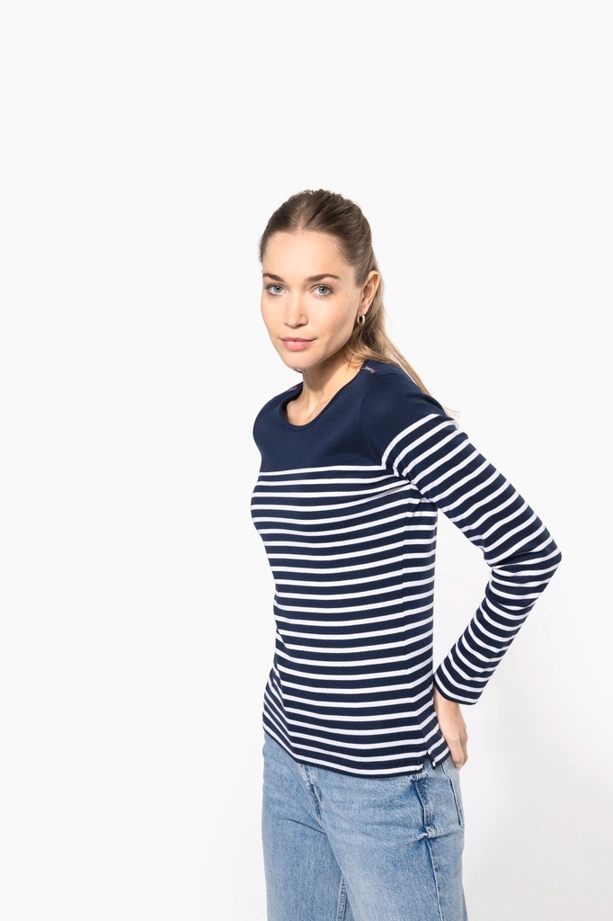 K386 - Marinière manches longues femme - Navy_WhiteStripes