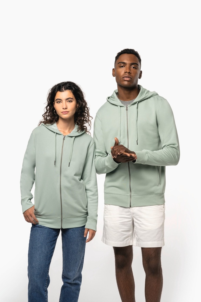 [K4008-Navy-2XS] K4008 - Sweat-shirt french terry écoresponsable zippé à capuche unisexe - Navy (2XS)
