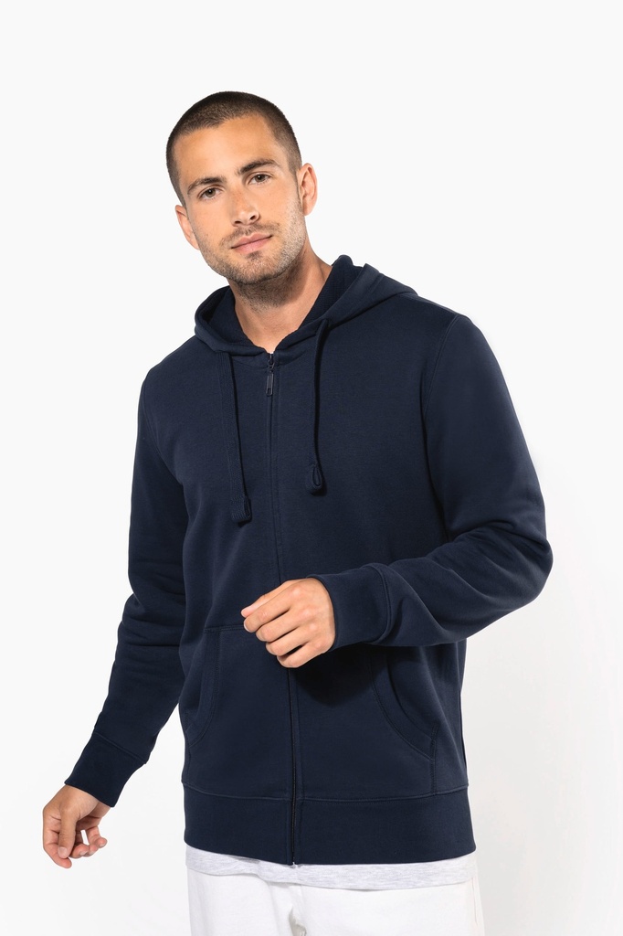 [K454-Red-XS] K454 - Sweat-shirt zippé capuche homme - Red (XS)