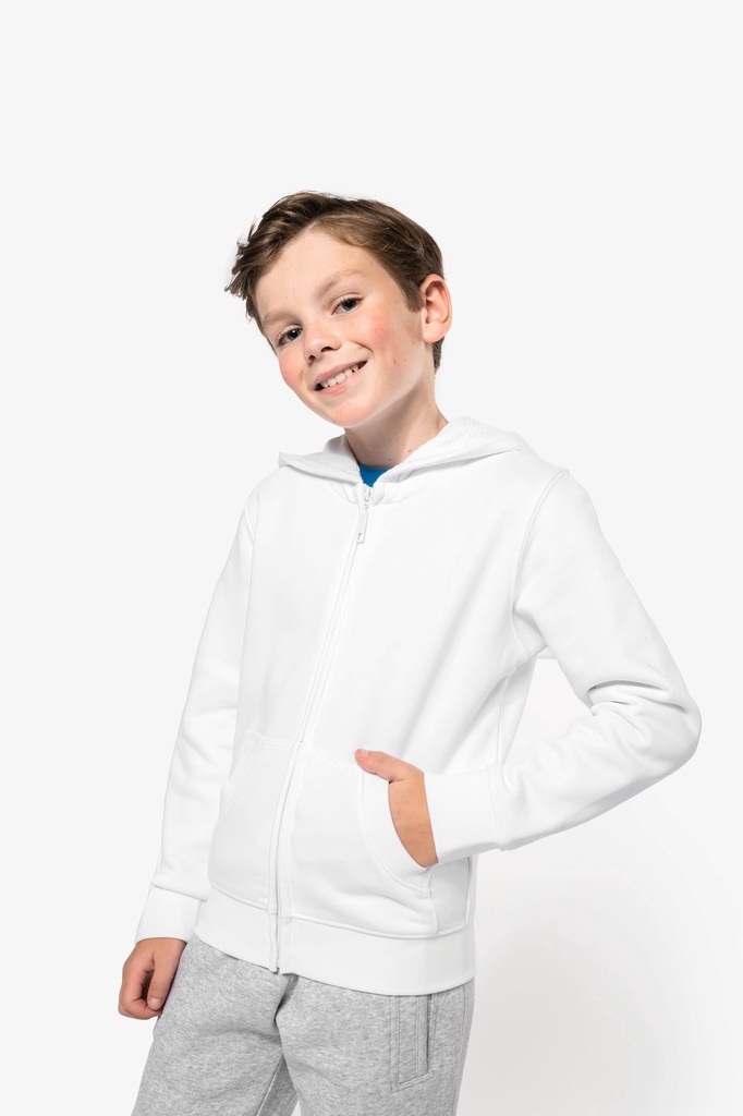 [K455-Red-12/14ans] K455 - Sweat-shirt capuche zippé enfant - Red (12/14 ANS)