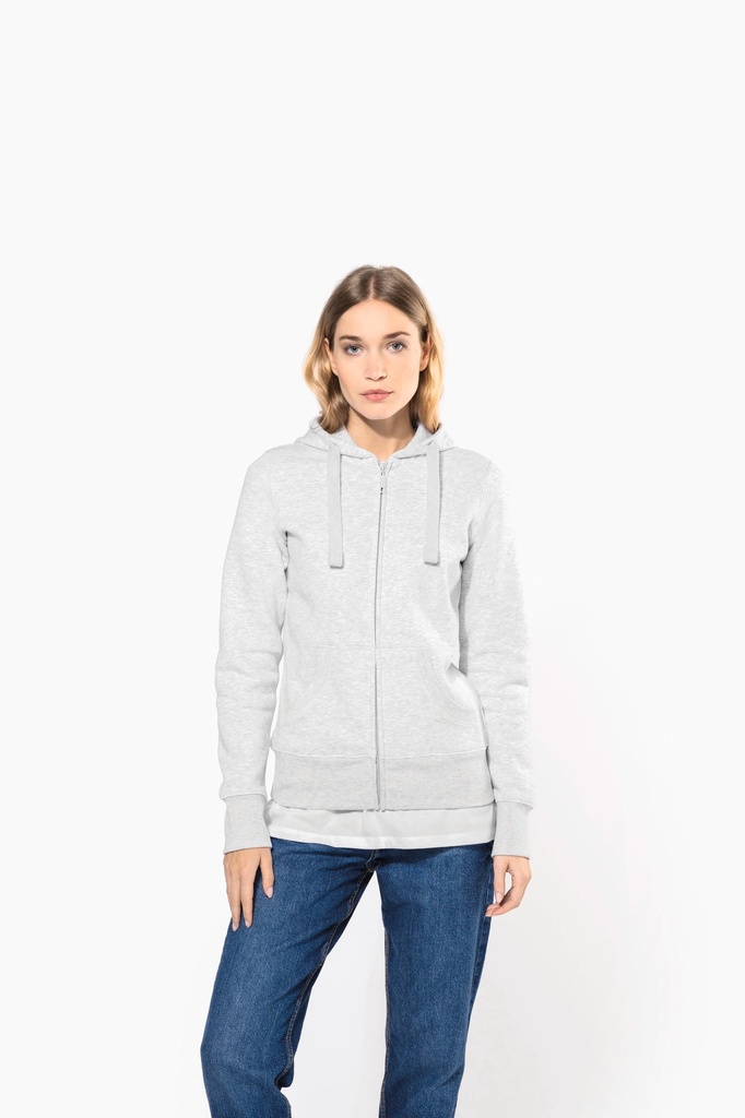 [K464-Navy-XS] K464 - Sweat-shirt zippé capuche femme - Navy (XS)