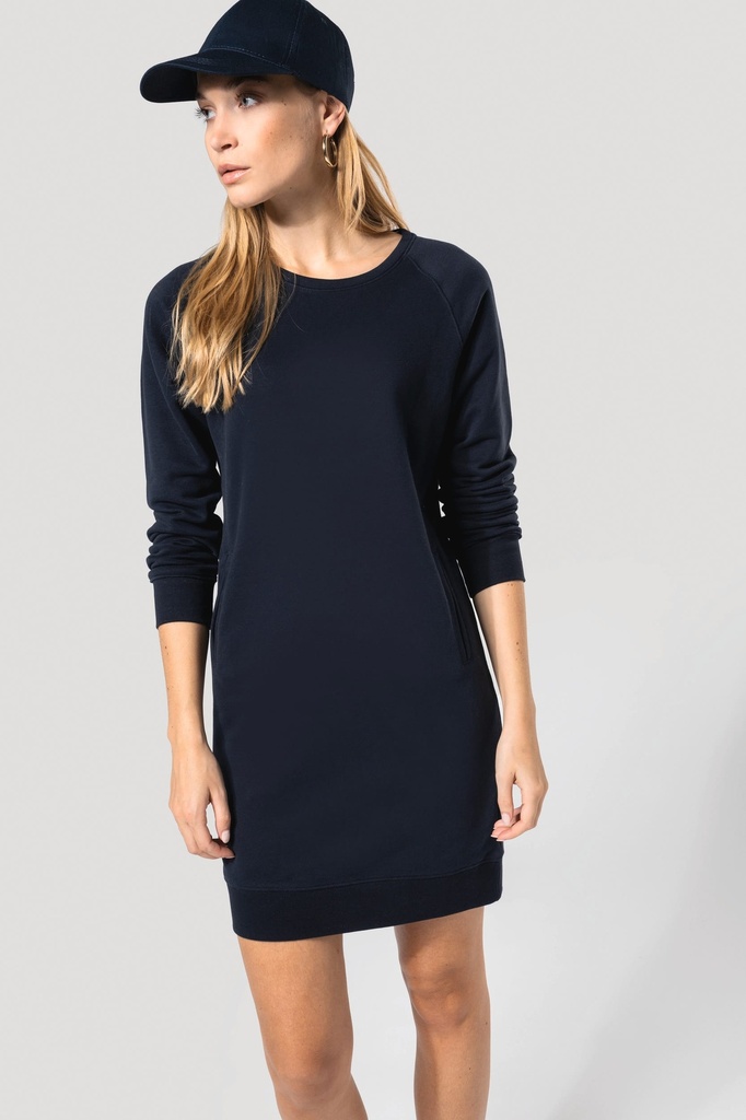 [K493-Navy-XS] K493 - Robe Bio en molleton - Navy (XS)