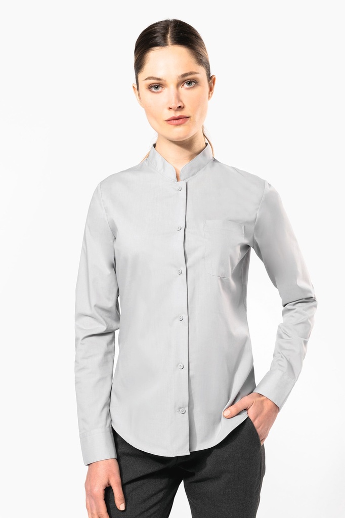 [K514-Wine-XS] K514 - Chemise col mao manches longues femme - Wine (XS)