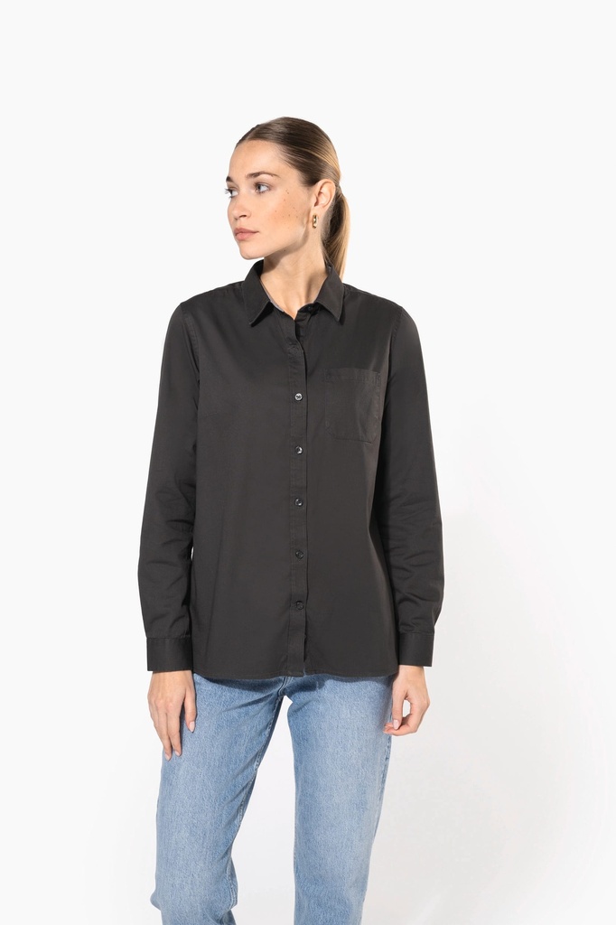 [K585-SkyBlue-XS] K585 - Chemise coton Nevada manches longues femme - SkyBlue (XS)
