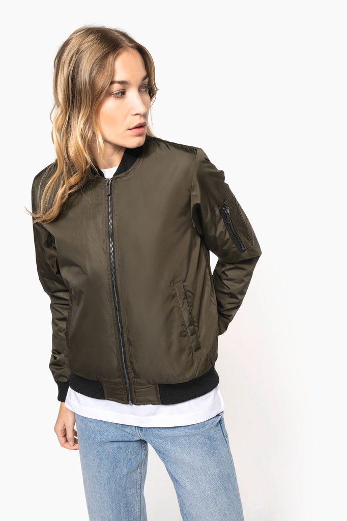 [K6123-Black-XS] K6123 - Blouson bomber femme - Black (XS)