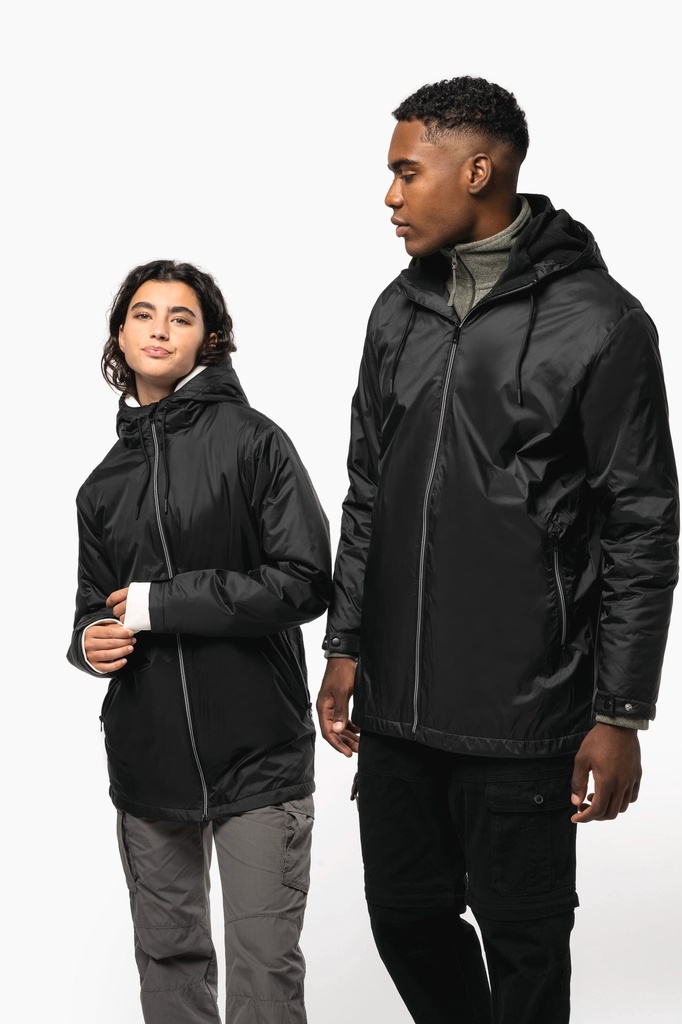[K6153-Red-XS] K6153 - Veste à capuche avec doublure en micropolaire unisexe - Red (XS)