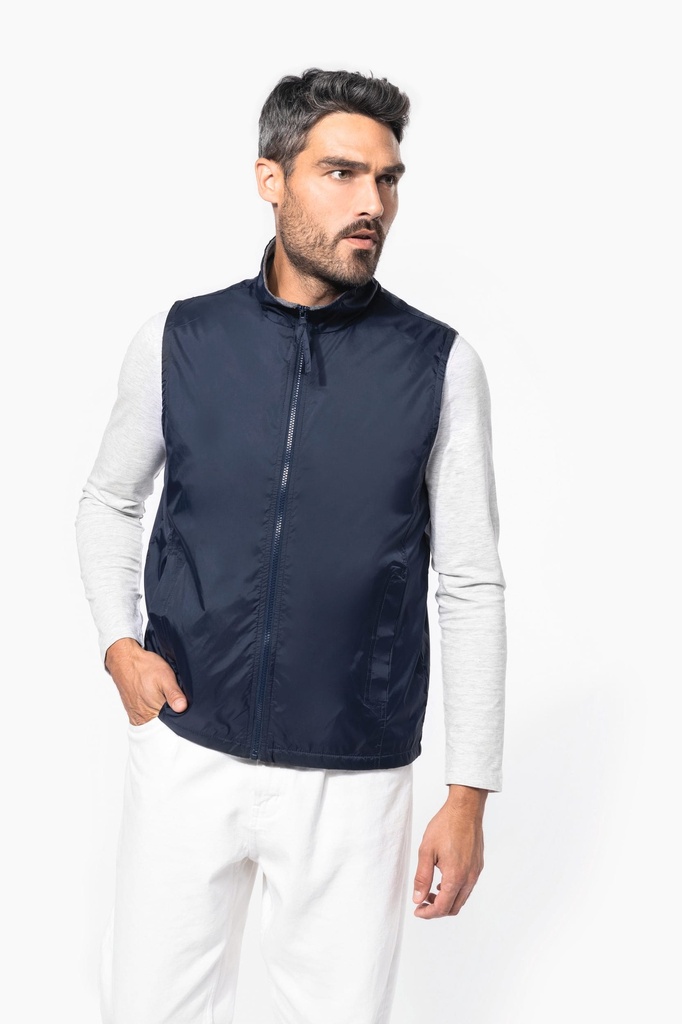 [K679-Black_Grey-XS] K679 - Bodywarmer doublé polaire unisexe - Black_Grey (XS)