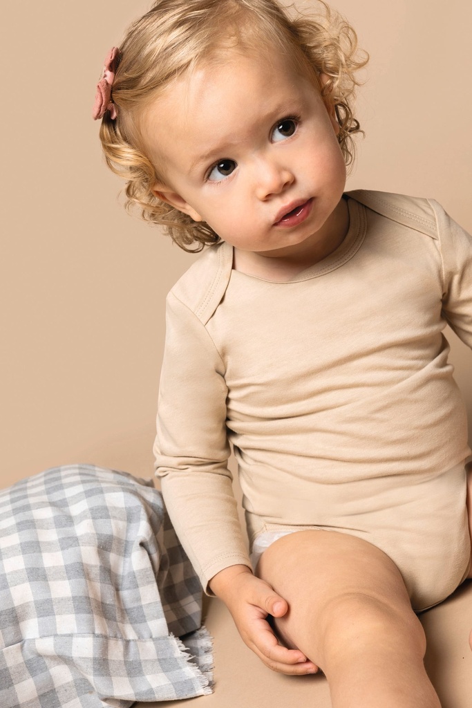 [K837-LightSand-12M] K837 - Body coton bio bébé - LightSand (12M)