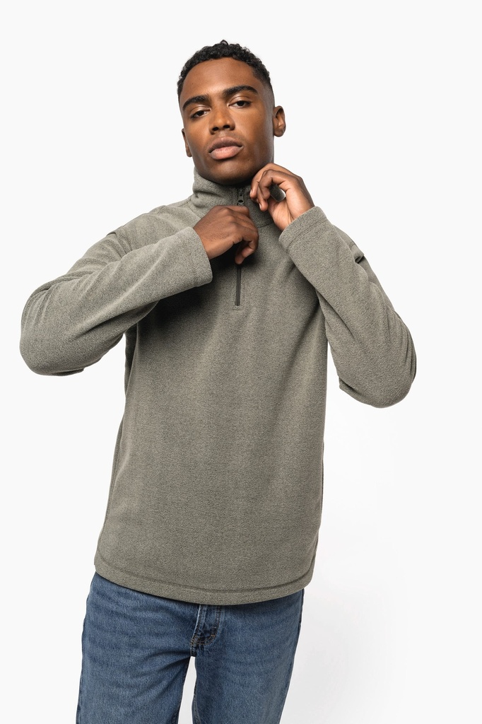 [K912-GreenOlive-XS] K912 - Enzo > Micropolaire col zippé homme - GreenOlive (XS)
