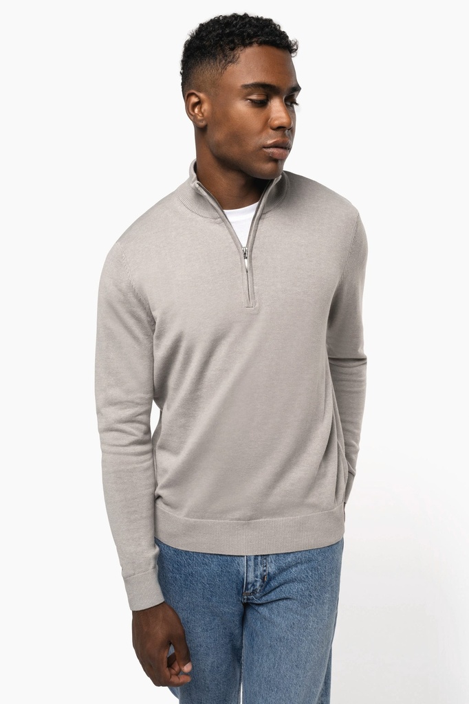 [K970-GreyMelange-S] K970 - Pull 1/4 zip homme - GreyMelange (S)