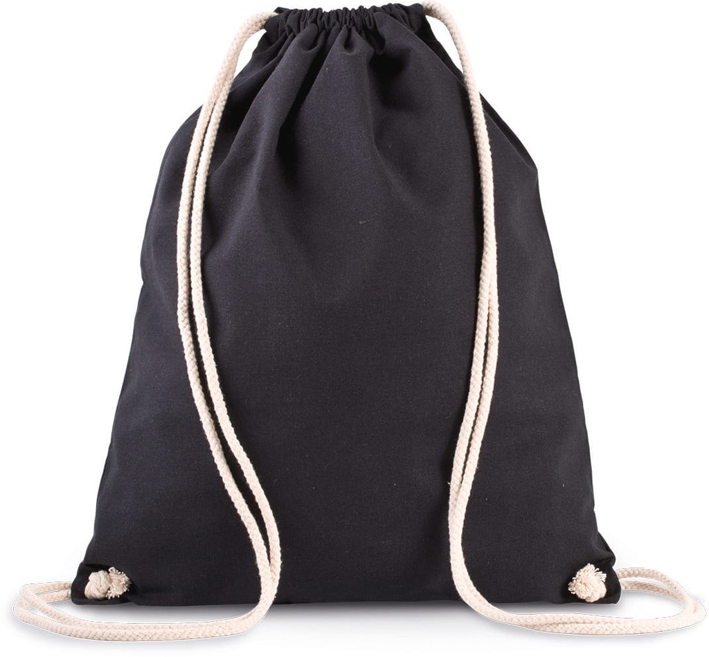 [KI0139-Natural-OneSize] KI0139 - Sac à dos en coton bio avec cordelettes - Natural