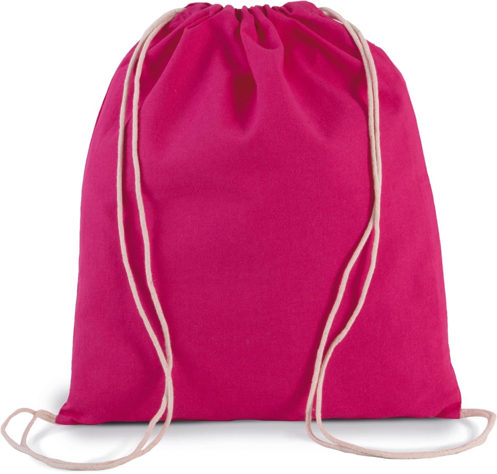 [KI0147-PistachioGreen-OneSize] KI0147 - Petit sac à dos en coton bio avec cordelettes - PistachioGreen