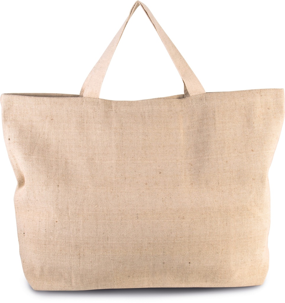 [KI0260-Navy-OneSize] KI0260 - Grand sac de shopping fourre-tout esprit rustique - Navy