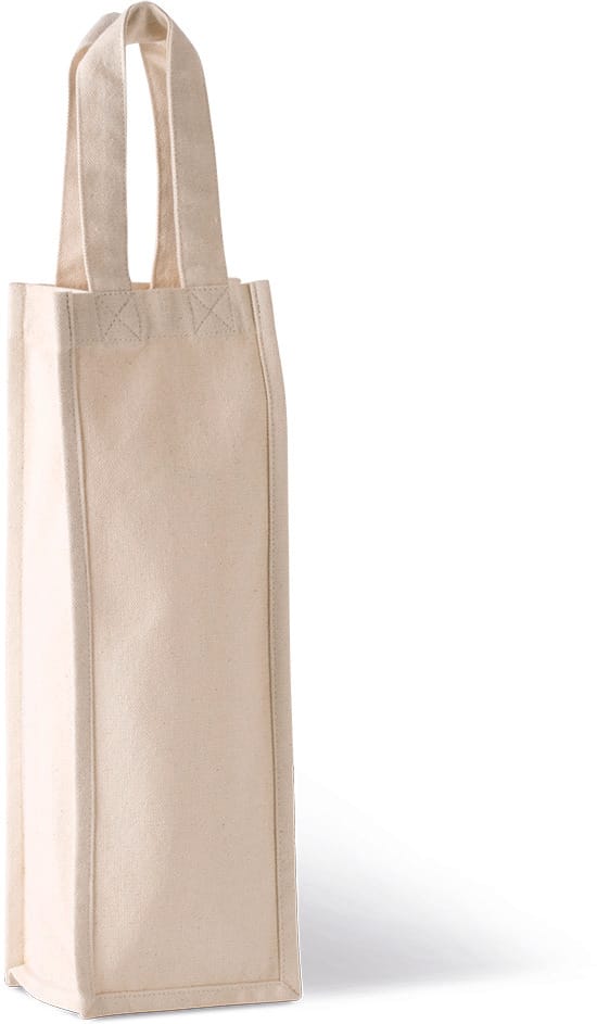 [KI0269-Natural-OneSize] KI0269 - Sac porte-bouteille en coton canvas - Natural