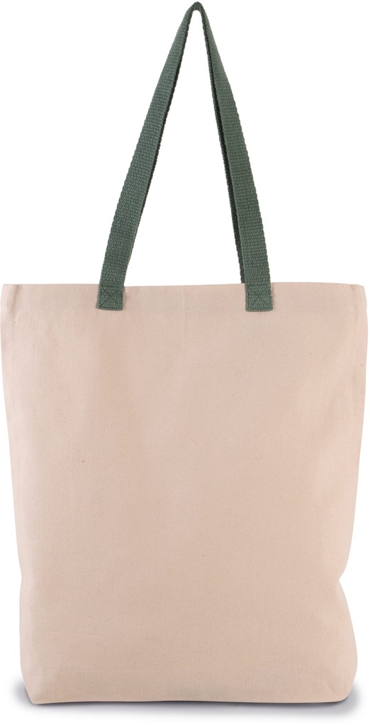 [KI0278-Natural_Magenta-OneSize] KI0278 - Sac shopping à soufflet avec poignées contrastées - Natural_Magenta