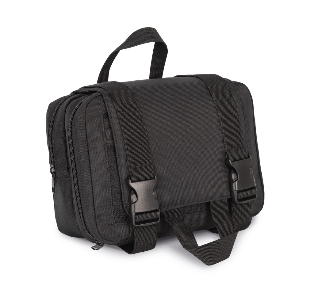 KI0370 - Trousse de toilette recyclée avec double compartiment - Black