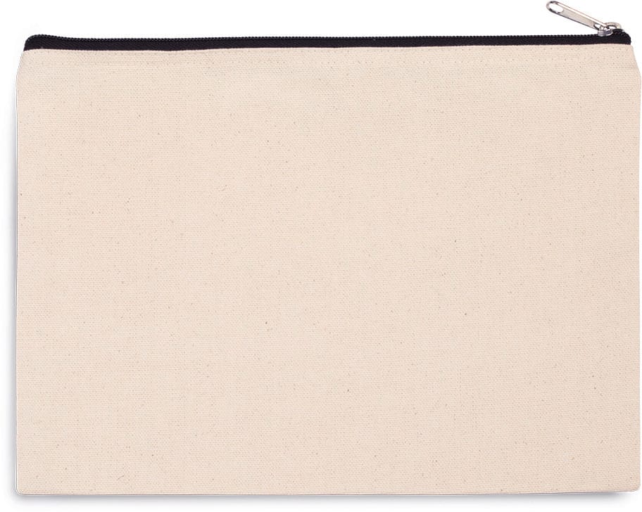 [KI0722-Black_RoyalBlue-OneSize] KI0722 - Pochette en coton canvas - grand modèle - Black_RoyalBlue