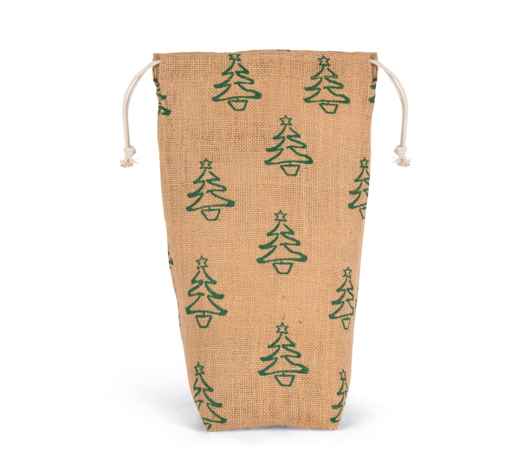 [KI0726-Natural_CherryRed-OneSize] KI0726 - Porte-bouteille avec motifs de Noël - Natural_CherryRed
