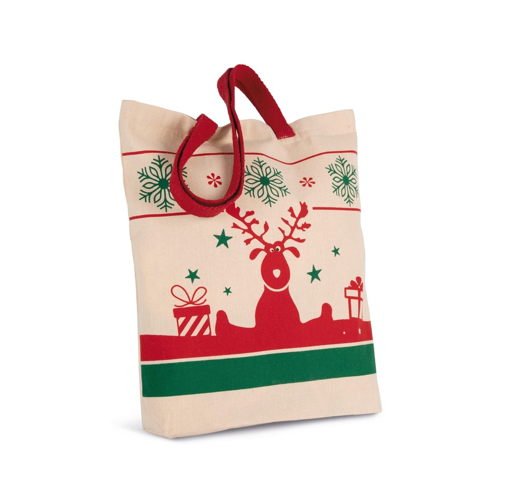 [KI0733-Natural-OneSize] KI0733 - Sac shopping avec motifs de Noël - Natural