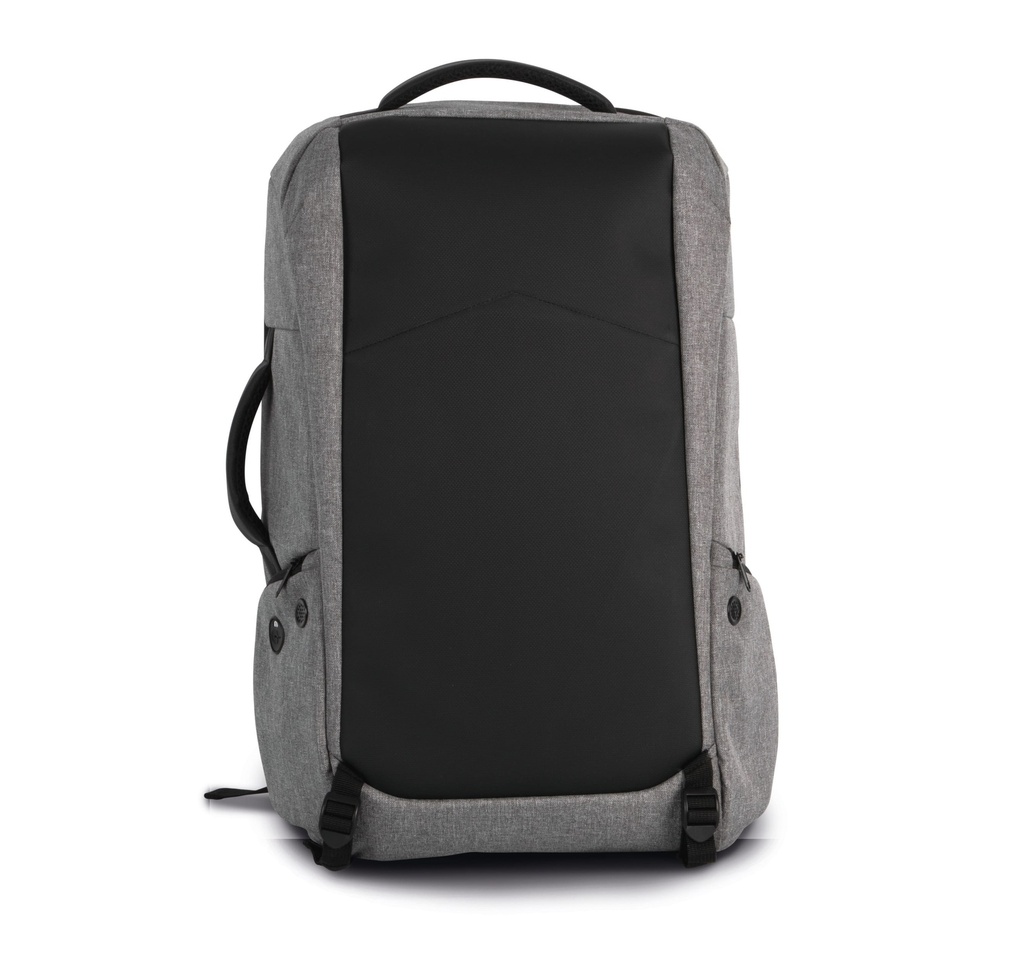 [KI0931-GraphiteGreyHeather_Black-OneSize] KI0931 - Sac à dos antivol en polyester - GraphiteGreyHeather_Black