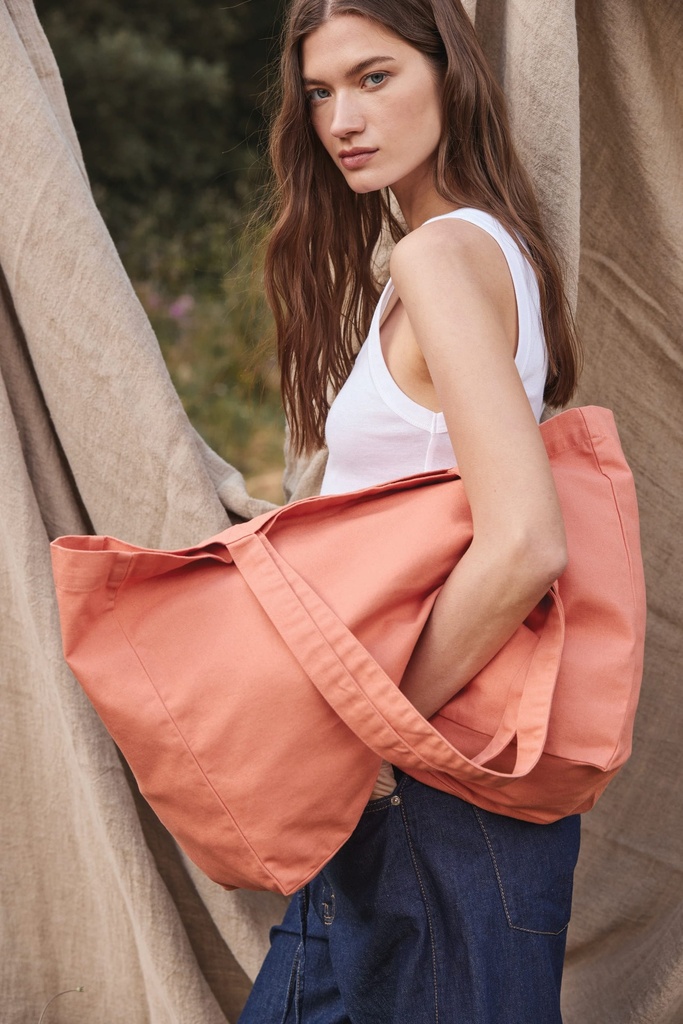 [KI3212-WashedTawnyOrange-OneSize] KI3212 - Sac shopping - WashedTawnyOrange