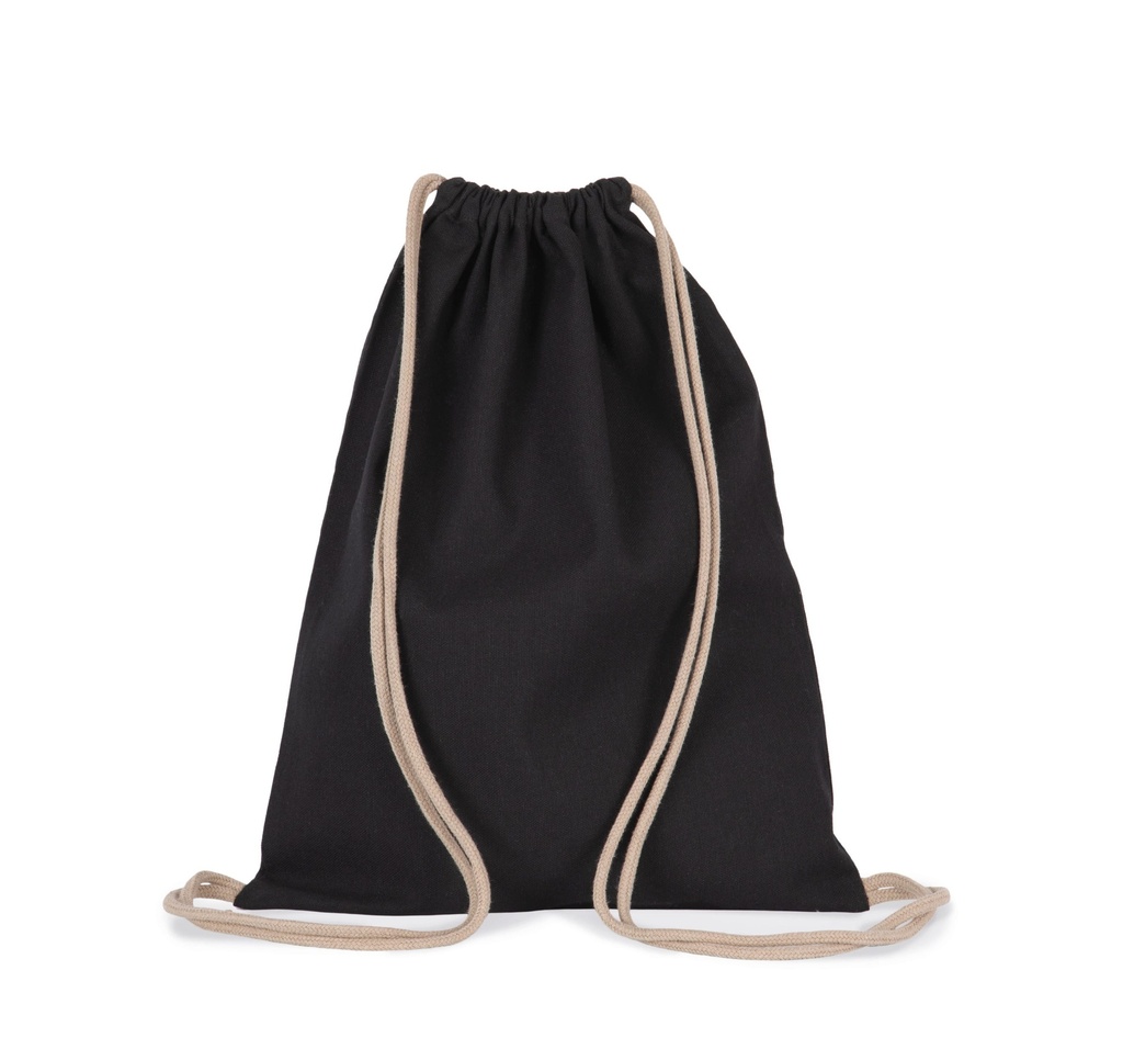 [KI5102-BlackNight-OneSize] KI5102 - Sac à dos recyclé à cordon coulissant - BlackNight