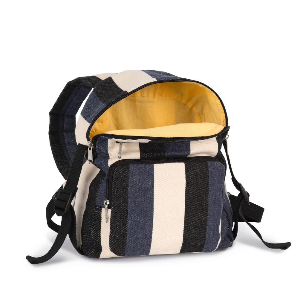 [KI5108-StripedMarine-OneSize] KI5108 - Sac à dos recyclé - Motif rayé - StripedMarine