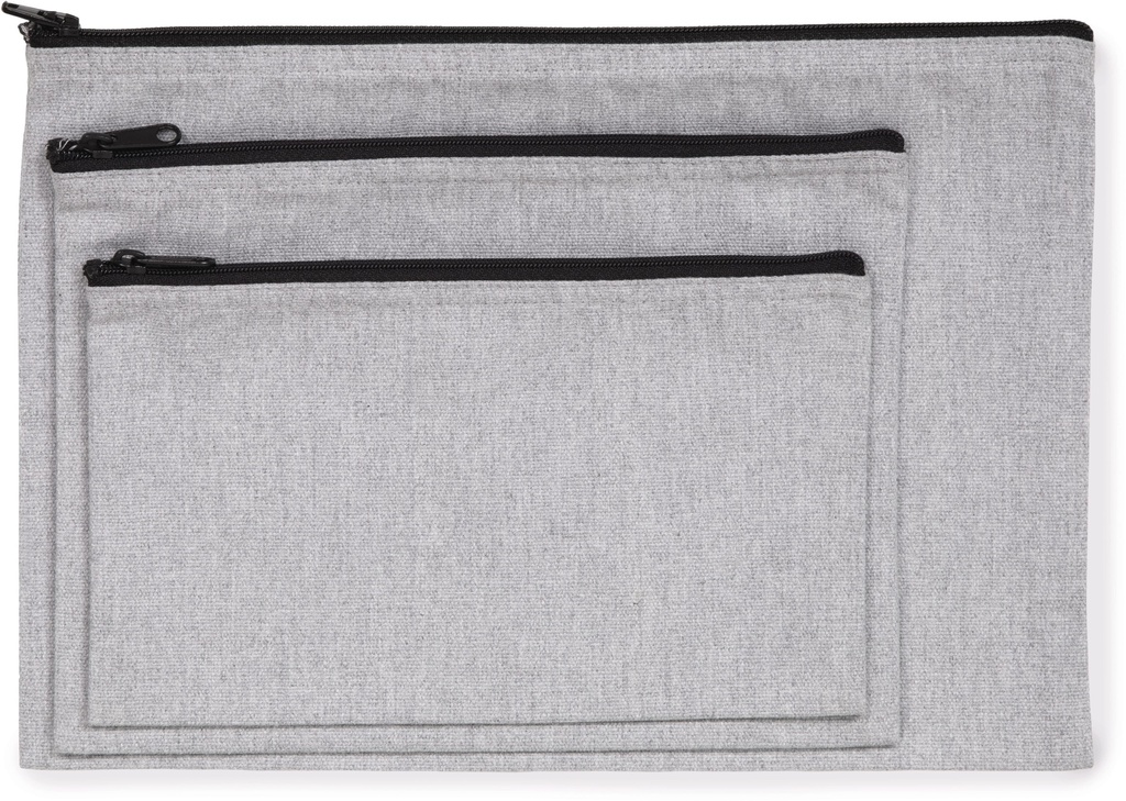 [KI5701-Ecume_Hemp-S] KI5701 - Pochette zippée recyclée - Ecume_Hemp (S)