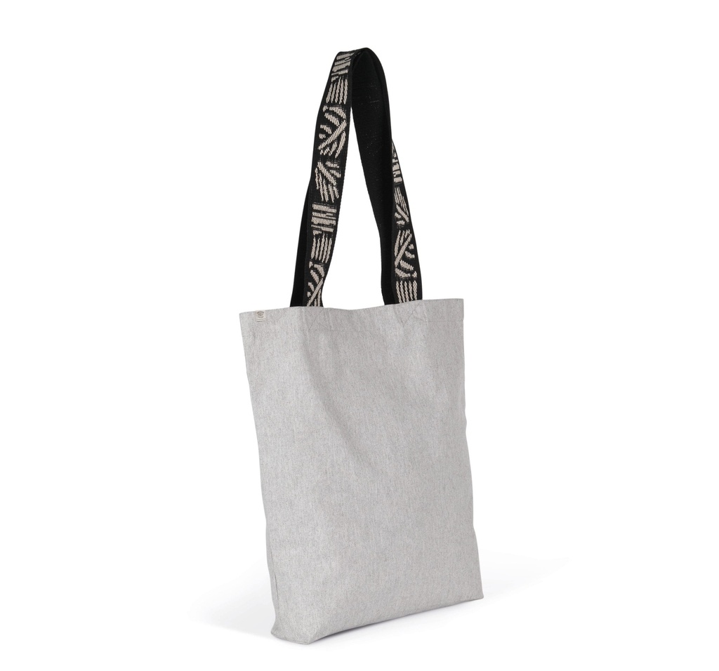 [KINS115-PebbleGrey_NipponEcru-OneSize] KINS115 - Sac Shopping recyclé  - PebbleGrey_NipponEcru