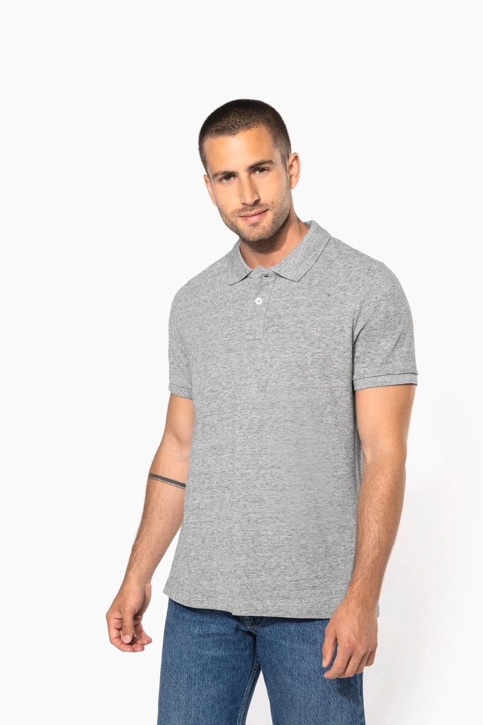 [KV2206-AshHeather-S] KV2206 - Polo vintage manches courtes homme - AshHeather (S)